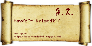 Havér Kristóf névjegykártya