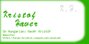 kristof haver business card